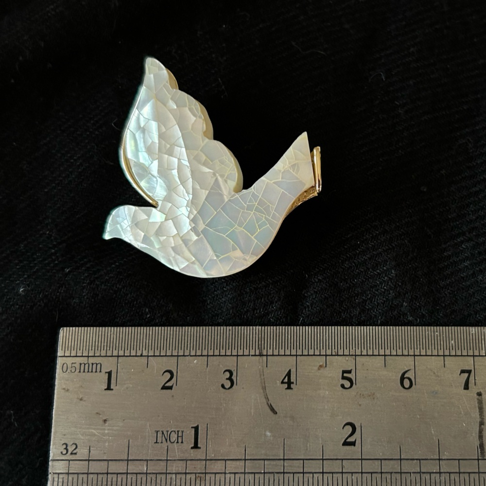 Mother of pearl dove pin